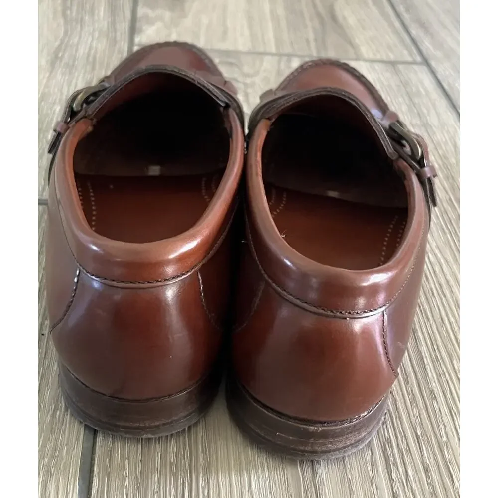Vintage Hunt Club Mens 9 M All Leather Brown Penny Loafers Buckle Kiltie